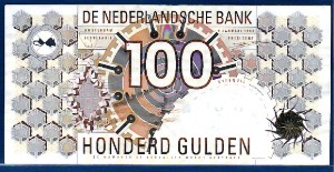 외국지폐 네덜란드 100굴덴지폐 극미품+